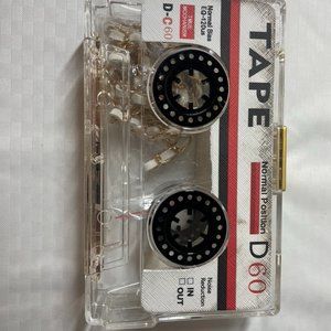 Acrylic Hard Shell Tape Music Cassette Retro Handbag Purse Clear Cool Long Strap